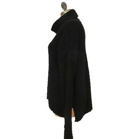 Bobeau Popcorn Turtleneck Sweater Top Size M L Textured Black NEW Tag B50 - Picture 5 of 5